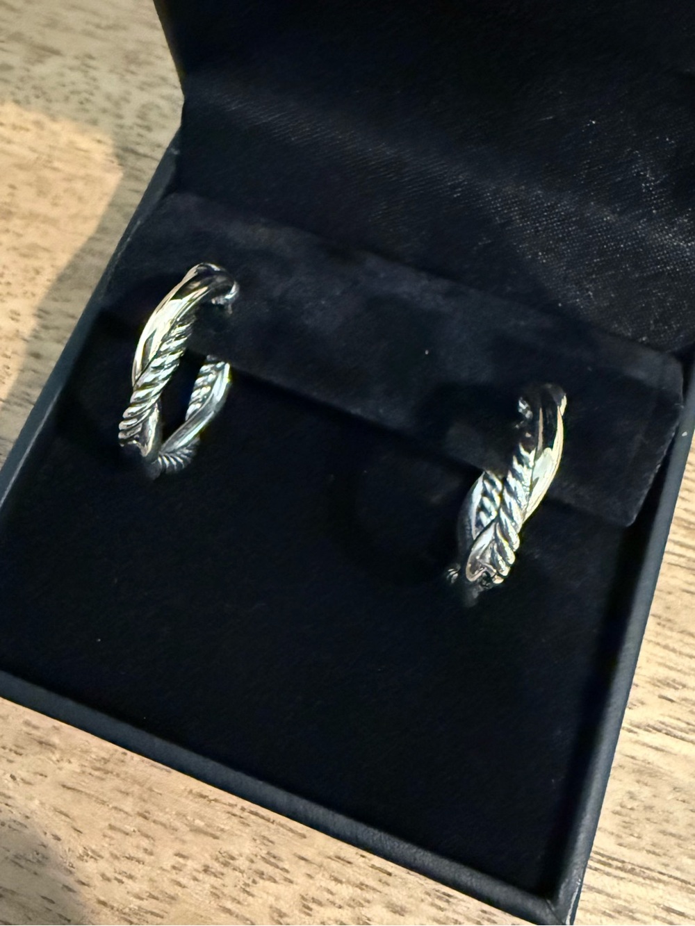 David Yurman Petite Infinity Hoop Earrings Silver and Gold